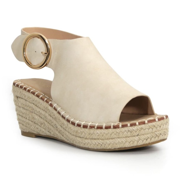 Catherine Malandrino Shoes - CATHERINE MALANDRINO Cirkly Beige Espadrille Wedge